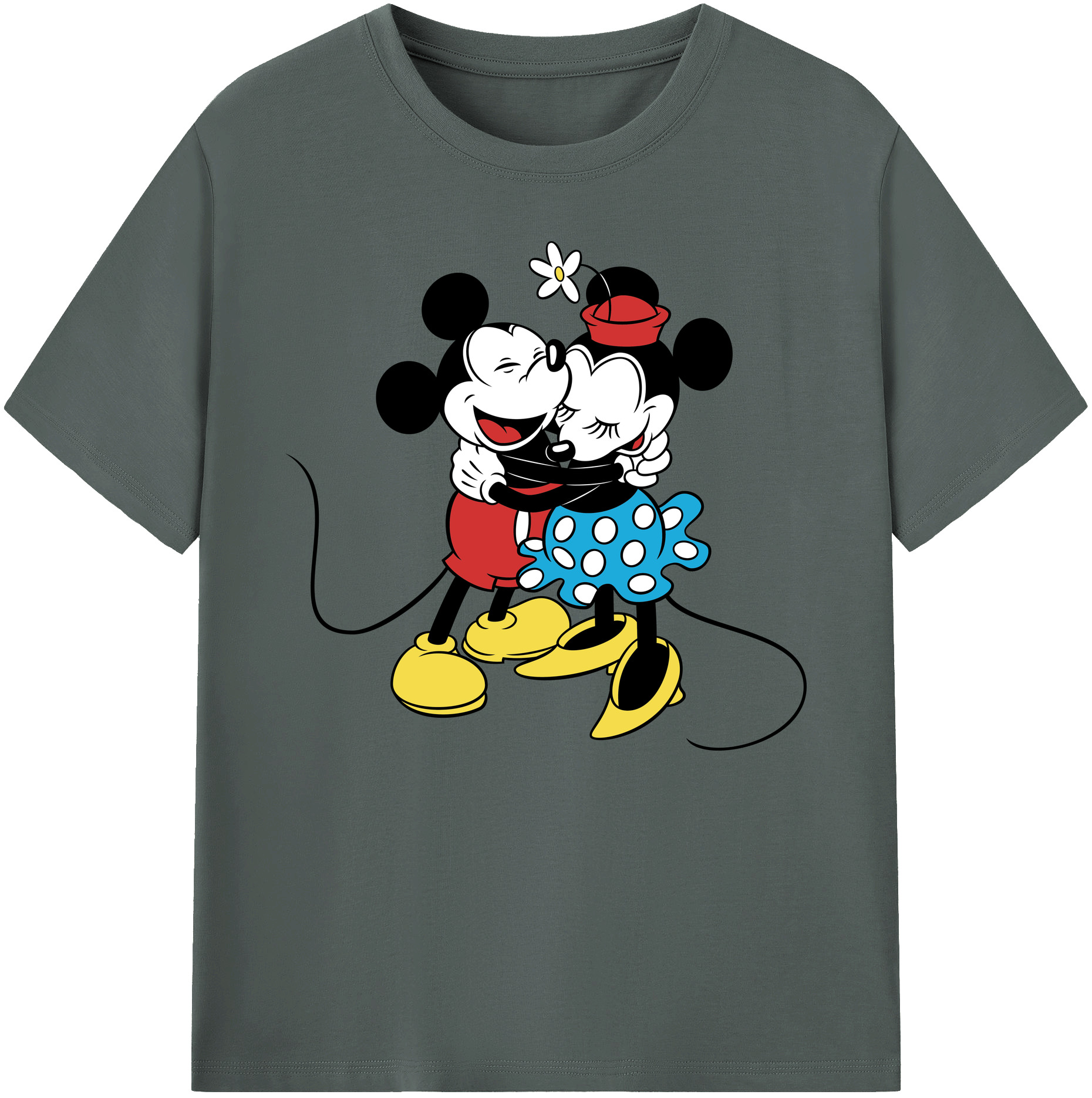ミッキーマウス Mickey Mouse 綿100％ メンズ半袖Tシャツ｜肌触りやわらか＆通気性